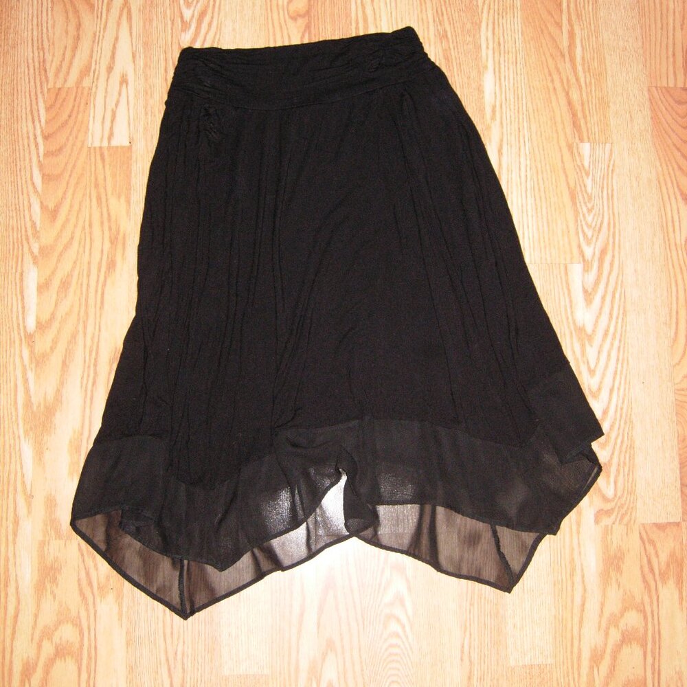 Apt 9 Black Pull On Skirt Sheer Hem XL Balletcore